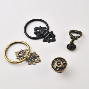 Traditional Zinc Alloy Cabinet Ring Pulls And <b>Knobs</b> For Drawer <b>Door</b> Hardware <b>Black</b> And Antique Bronze Finish - Product Image 4