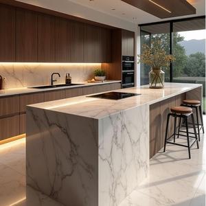 Haut de gamme moderne personnalisé en bois massif armoires de <span class=keywords><strong>cuisine</strong></span> évier île dosseret meubles de <span class=keywords><strong>cuisine</strong></span> à guichet unique pour appartement Villa projets - Product Image 3