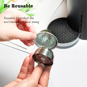 <span class=keywords><strong>Capsule</strong></span> de café rechargeable en acier inoxydable compatible avec les dosettes réutilisables Vertuoline - Product Image 3