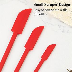Heat Resistance Kitchen Baking Spatula Set 3 Piece <strong>Duel</strong> End Long Handle Mini Silicone Spatula Thin Tiny Jar Scraper - Product Image 5