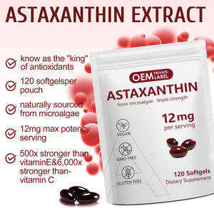 תוסף תזונה טבעי נוגד חמצון בכמוסות רכות 12 מיליגרם אסטקסנטין, כמוסות רכות לבריאות העיניים, המפרקים והעור - Product Image 4