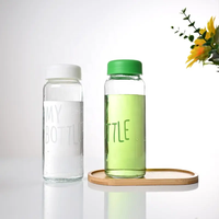 Bouteille de sport populaire pour jus, 300 ml, 500 ml, en verre, avec bouchon à vis