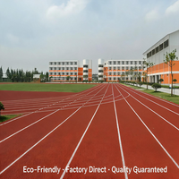 Piste de course intérieure synthétique poreuse résistante aux températures froides, surface de piste de 400 m pour installations sportives au Royaume-Uni