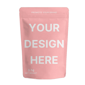 Tas 3.5 <span class=keywords><strong>Mylar</strong></span> kustom 14G, kantung dudukan <span class=keywords><strong>Foil</strong></span> Aluminium kemasan dapat ditutup kembali, kantong ZipLock anti bau kue anak-anak - Product Image 2