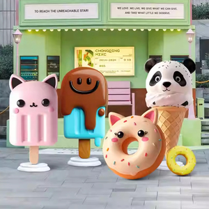 Esculturas de Fibra de Vidrio de Gran Escala con Forma de Helado y Donut para Decoración de Restaurantes de Postres - Product Image 1