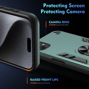 Con soporte de anillo magnético a prueba de golpes TPU PC funda protectora para teléfono móvil para <span class=keywords><strong>Samsung</strong></span> <span class=keywords><strong>Galaxy</strong></span> A06 5G Poco X7 Pro 15 <span class=keywords><strong>Ultra</strong></span> - Product Image 3