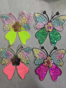 Applicazioni Moda con Ricamo 3D di Animali, Patch in Organza con Paillettes da Cucire per Abiti da Bambina, Motivo in <span class=keywords><strong>Pizzo</strong></span> - Product Image 4