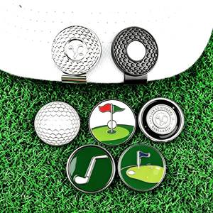 Clip magnétique pour casquette de golf 25 mm avec marqueur de monnaie, thème sportif, en métal <span class=keywords><strong>argent</strong></span>é, doré ou noir, accessoire pour casquette, vente en gros - Product Image 6
