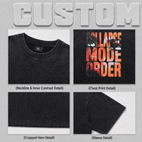 Camiseta de hombre personalizada de moda urbana, holgada, de manga corta, juvenil y moderna, estampada en tela gruesa de 300g.