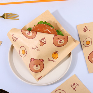 Papel para Envolver Sándwiches de Desayuno, Sin Pliegues, Resistente al Aceite, Apto para Alimentos, Bolsa Triangular para Empacar Hamburguesas y Panqueques, Uso Doméstico - Product Image 3