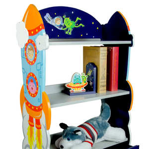 Étagères de rangement pour enfants meubles pour bébés conceptions thématiques de l'espace extra-atmosphérique garçons filles enfants bibliothèque à trois couches avec tiroirs de rangement - Product Image 6