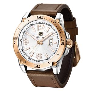 Reloj de Cuarzo Benyar 5166 para Hombre, con Correa de Cuero y Aleación, Resistente al Agua 3ATM, Diseño Deportivo, Luminoso, con Calendario - Product Image 3