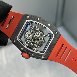 Ultra-thin Luxury <b>Skeleton</b> Automatic Mechanical <b>Watch</b> Perpetual Calendar Analog Black White Carbon Fiber Tonneau Lightweight - Product Image 4
