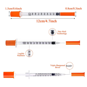 Seringue à insuline stérile <span class=keywords><strong>EO</strong></span> 1 ml / 0,5 ml / 0,3 ml, aiguille pour stylo à insuline 34G 33G 32G 31G 30G 4 mm 5 mm 6 mm - Product Image 4