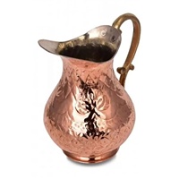 Carafe en cuivre de style ottoman, fabriquée à la main en Turquie, pour le service des boissons, écologique, 1000 ml, pour adultes