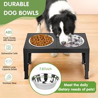 Comedouros Elevados para Cães de Raças Grandes, Suporte para Comedouro de Cães de Grande/Médio Porte, Comedouro de 1L para Ração e Água, Suporte com 5 Alturas Ajustáveis
