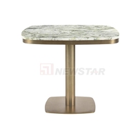 Newstar Vente en gros Décoratif personnalisé Design moderne avec dessus en marbre Mobilier de restaurant d'hôtel Table de café en marbre avec base en métal