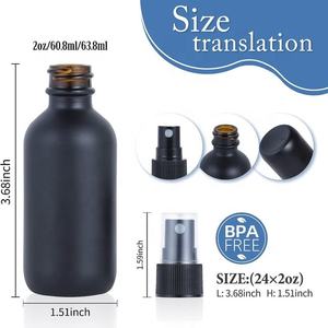 Botellas de vidrio Boston de niebla fina de 1Oz y 2oz con rociador negro Viales pequeños vacíos <span class=keywords><strong>para</strong></span> limpieza del <span class=keywords><strong>cabello</strong></span> de belleza de baño - Product Image 3