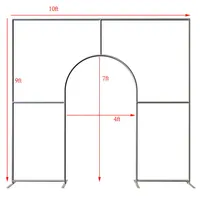 Arco de Bienvenida Floral Ornamental de Alta Resistencia de 32 mm para Alquiler, Fondo de 10x9 pies, Pared de Entrada de Palacio Rosa para Bodas y Fiestas