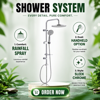 Colonne de douche moderne pressurisée 5 fonctions TM-1001 Cixi Taimu avec pommeau de douche chromé effet pluie et pièces de rechange gratuites
