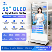 Pantalla de señalización digital OLED transparente para centros comerciales, tiendas minoristas, exposiciones y soluciones publicitarias