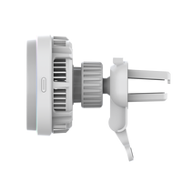Chargeur de voiture sans fil magnétique 25W avec ventilateur de refroidissement semi-conducteur RGB et support de téléphone pour grille d'aération, idéal pour la navigation en conduite