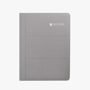 Customization Business Simple Lines Zippered Handbag Portable Leather <b>Document</b> <b>Folders</b> - Product Image 2