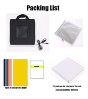 HONGDAK Boîte de photographie souple 30 cm avec anneau lumineux LED, 6 fonds colorés, boîte à lumière de studio pour photographie de table