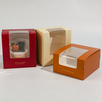 Nouveau design de petite boîte d'emballage alimentaire pour gâteau d'anniversaire personnalisée en papier avec logo boîte cadeau personnalisée avec impression découpée et fenêtre en PVC transparent