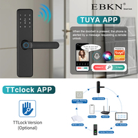 Cerradura Inteligente EBKN TTlock 5050, Cerradura de Embutir Biométrica con Código Digital, Huella Dactilar, Aplicación Tuya, Entrada sin Llave, Puerta de Madera, Wi-Fi