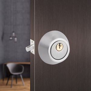 Serrure de sécurité pour porte d'entrée, pêne dormant à cylindre unique, couleur argent, avec clés - Product Image 4