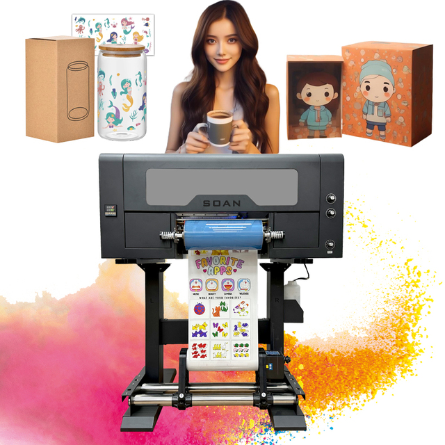 Hot Sale 12 Inch 2 in 1 Gold Foil Label Printing Machine Roll A3 Size UV DTF Printer Logo Printing Machine for Perfume Bottles