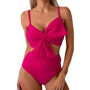 MAQVOB 2024 New Explosive Swimsuit Wholesale Color Body Swimsuit Female Solid Printed Bikini Swimsuit