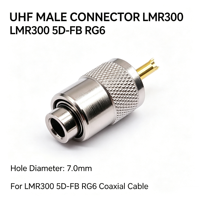 RF Koaksiyel Konnektör UHF PL259 Erkek Fiş Lehimli Elektrik Konnektörü LMR300 5D-FB RG6 RG6U Koaksiyel Kablo için