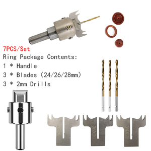 HUHAO בודהה חרוזים חותך כדור כלי עיבוד עץ טבעת עץ חרוז מקדחה כרסום חותך נתב מקדחה 7 יחידות סט - Product Image 2