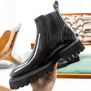 Botas Chelsea de Piel Sintética con Punta Redonda, Antideslizantes, con Suela de Goma, para Oficina y Trabajo, Estilo Otoñal - Product Image 3