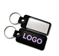Porte-clés en cuir véritable personnalisé de qualité supérieure, avec logo de marque imprimé, pour cadeaux promotionnels