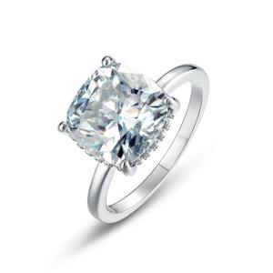 KACY Lab 10MM yuvarlak tektaş mozanit nişan ve kadınlar için söz yüzüğü gümüş Kacy Lab Moissanite yüzükler - Product Image 1