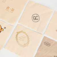 Serviette 2/3ply personnalisée Logo imprimé Restaurant bar Cocktail boisson serviette en papier de soie blanc mouchoir en papier