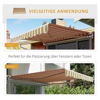 Auvent de protection solaire pour patio et balcon avec structure en aluminium et voile en polyester, design moderne