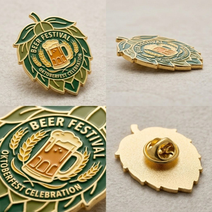 Épinglette personnalisée en alliage de zinc émaillé souple, motif chopes de bière en mousse, pour la célébration de l'Oktoberfest - Product Image 4