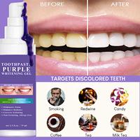 Gel Moussant Blanchissant pour les Dents Violet Correcteur de Couleur Jaune Dentaire Blanchisseur de Dents Élimine les Taches Améliore l'Éclat