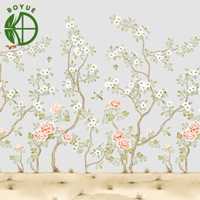 Papier peint mural floral chinois traditionnel personnalisé et imperméable pour chambre à coucher, hôtel, villa, salon, design d'intérieur