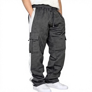 Men's Lightweight Cargo Jogger Pants Drawstring Waist Straight Leg Color Block Casual Running Breathable Quick Dry Trousers - Product Image 1