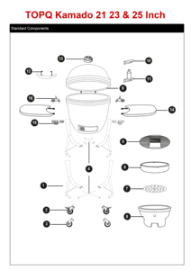 Barbecue Kamado en céramique TOPQ de la série Premium, 25 pouces, pour fumer au charbon de bois, idéal pour la cuisine, le jardin, le camping et la préparation des aliments - Product Image 3