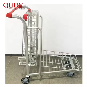 Tweeledige Winkelwagen Stalen Lading Logistieke <span class=keywords><strong>Trolley</strong></span> Voor Supermarkt Metalen Winkelwagen Plukwagen - Product Image 5