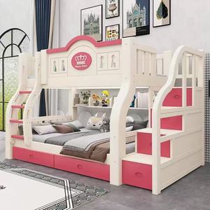 Letto a Castello Funzionale in Legno Massello Bianco per Bambini con Scivolo, Scala Contenitore e Casetta Gioco per Hotel e Appartamenti - Product Image 2