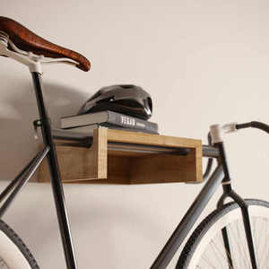 WOQI in <span class=keywords><strong>legno</strong></span> massello portabiciclette di colore personalizzato per biciclette per interni con montaggio a parete in <span class=keywords><strong>legno</strong></span> fatto a mano porta bici porta-parete segno per uso domestico - Product Image 4