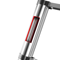 Échelle télescopique en aluminium portable moderne certifiée CE, argent, utilisation en centre commercial, capacité de charge de 150 kg, design élégant