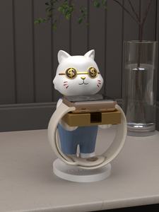 งานประติมากรรมเรซิ่นทำมือ สไตล์ความรักสร้างสรรค์ ฐานวางชาร์จแม่เหล็กเพ้นท์ลายด้วยมือ รูปทรงสัตว์ สำหรับ Apple Huawei - Product Image 4